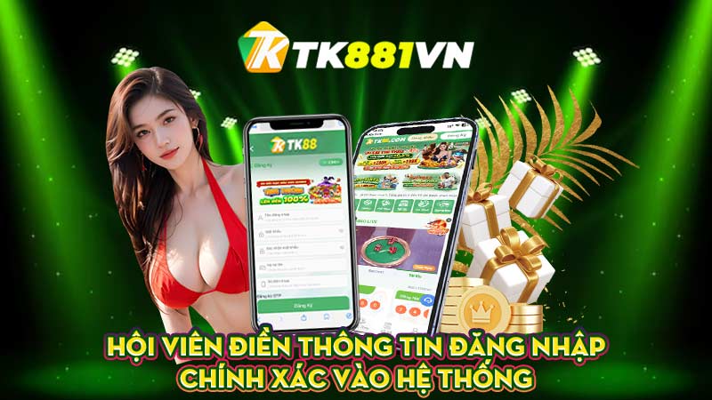 Hội viên điền thông tin đăng nhập chính xác vào hệ thống